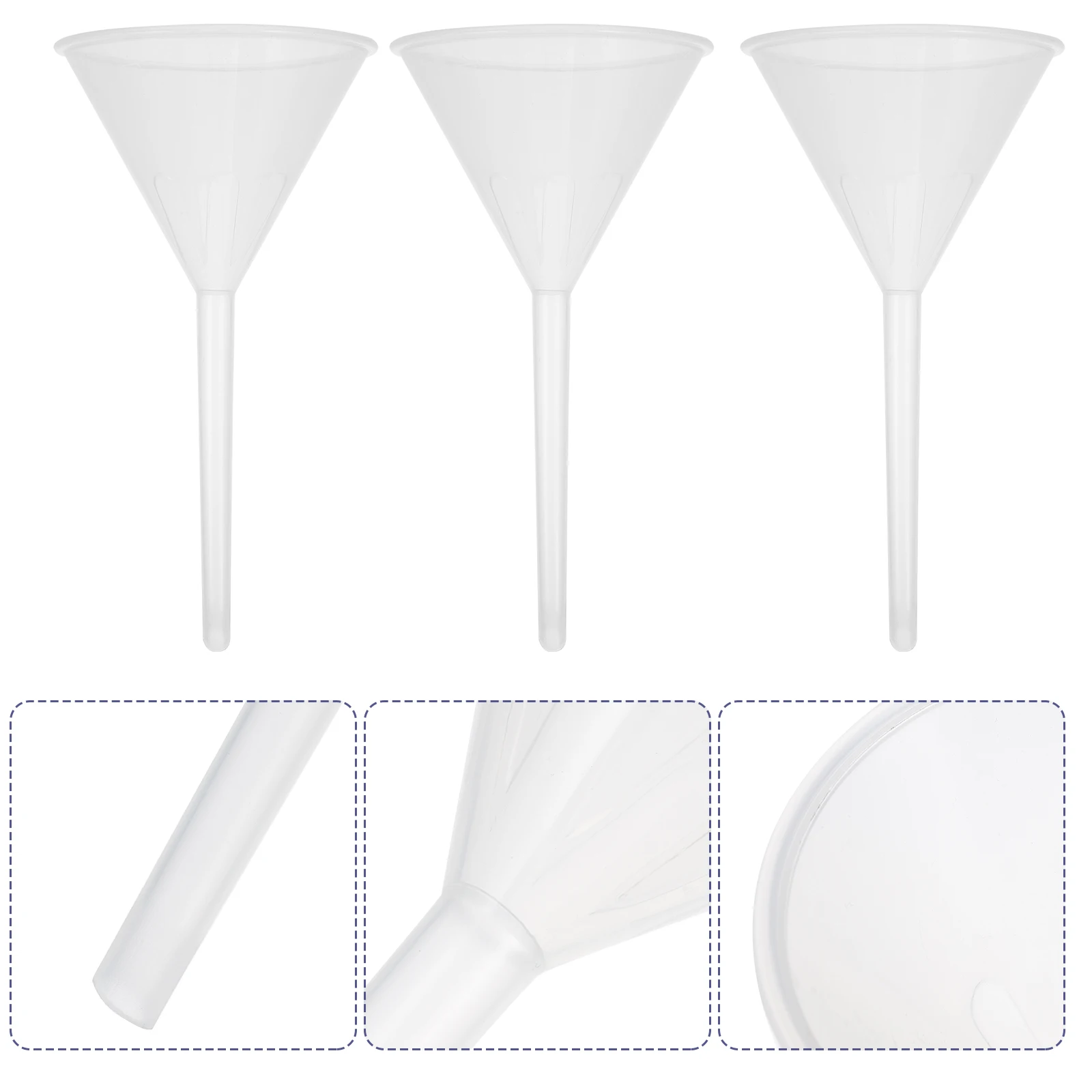 

10 Pcs Plastic Funnel Laboratory Filling Scientific Small Bottle Labs Filter Triangle