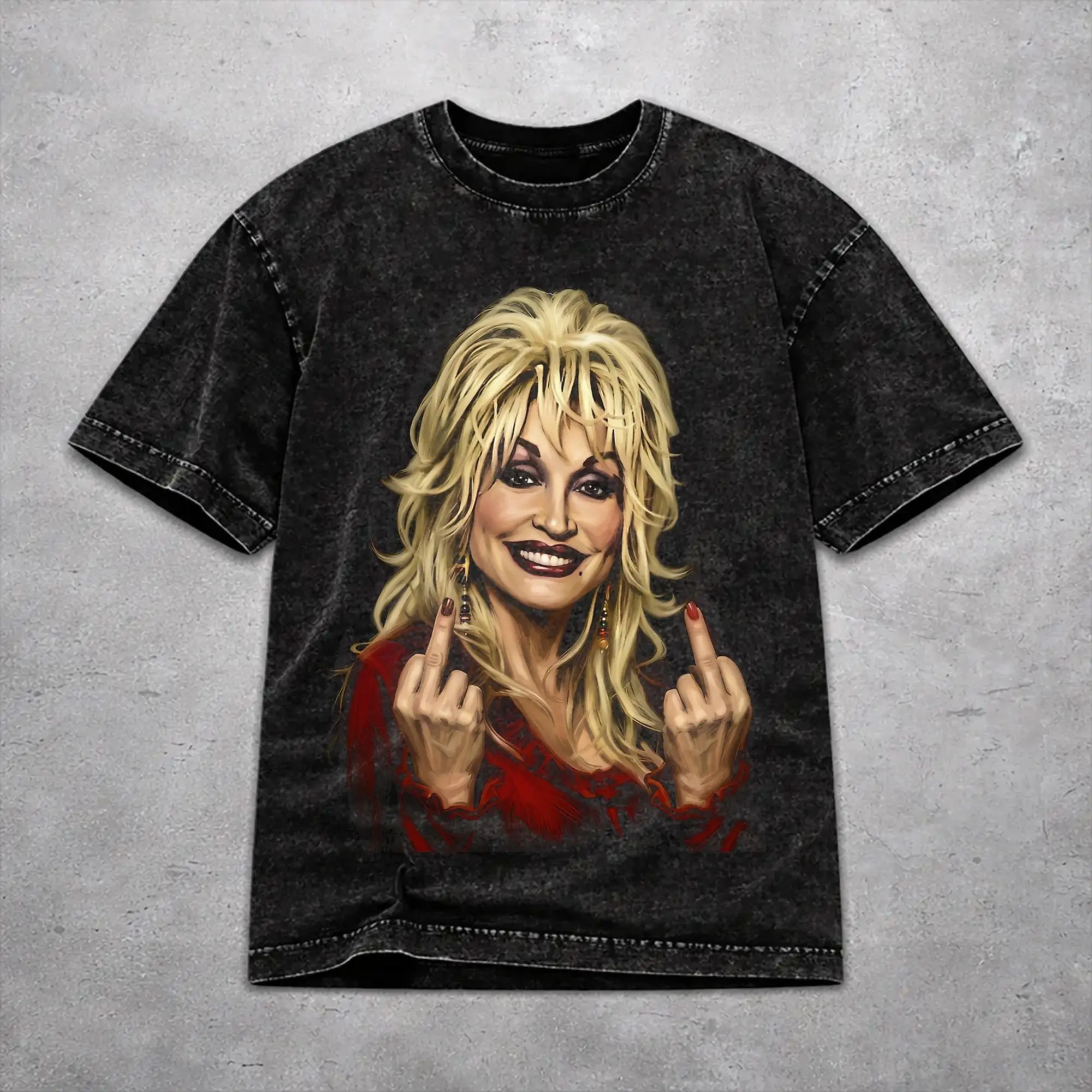 Hip Hop RIP Dolly Parton Outfit T Shirt for Men Women  Washed Style Tee Shirts Clothing