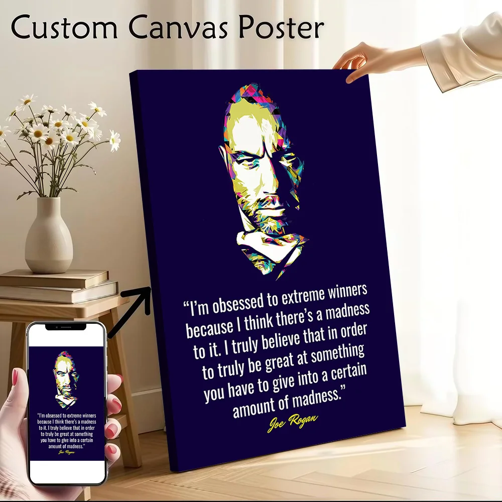 Joe Rogan Quotes Printed Canvas Poster Personalized High Quality Wall Art Paintings for Gamer Decoration Home Decor Items Room