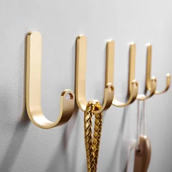 Brass Wall Hook Bathroom Hanger Clothes Coat Robe Towel Hooks Gold Small Hook For Keys Hat Restroom Accessories