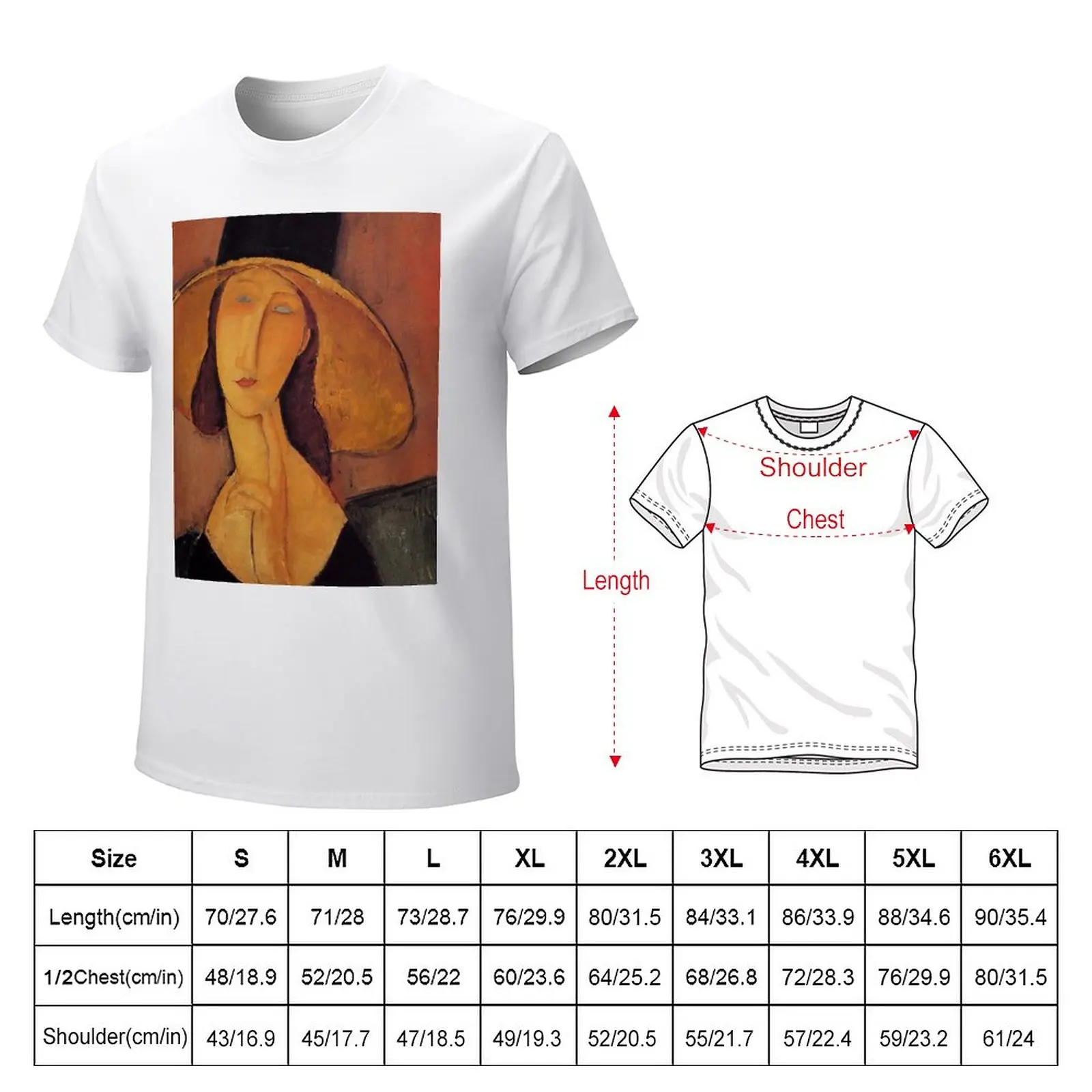 Vintage Amedeo Modigliani - Woman with Hat c1920 Fine Art T-Shirt customs animal prinfor boys t shirts for men