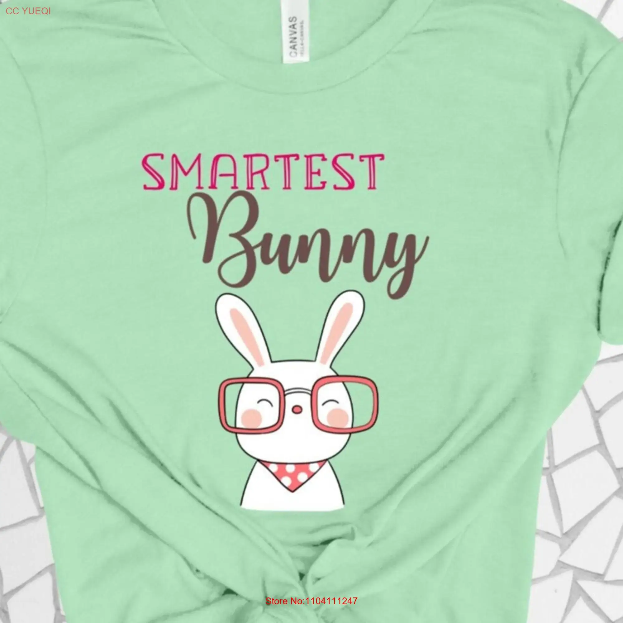 Smartest Bunny t shirt cute white rabbit super easter gift for girls happy tee women long or short sleeves