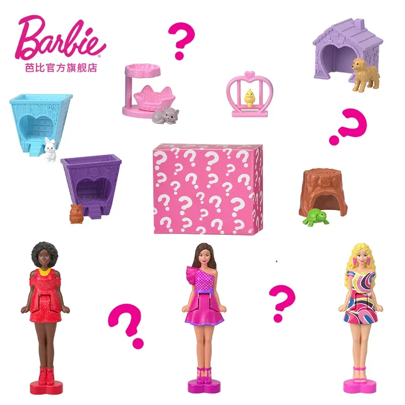 Barbie Doll Miniatura com caixa misteriosa, Barbieland Surpresa, Barbie House Accessories, Brinquedos infantis, Girl Christmas Gift