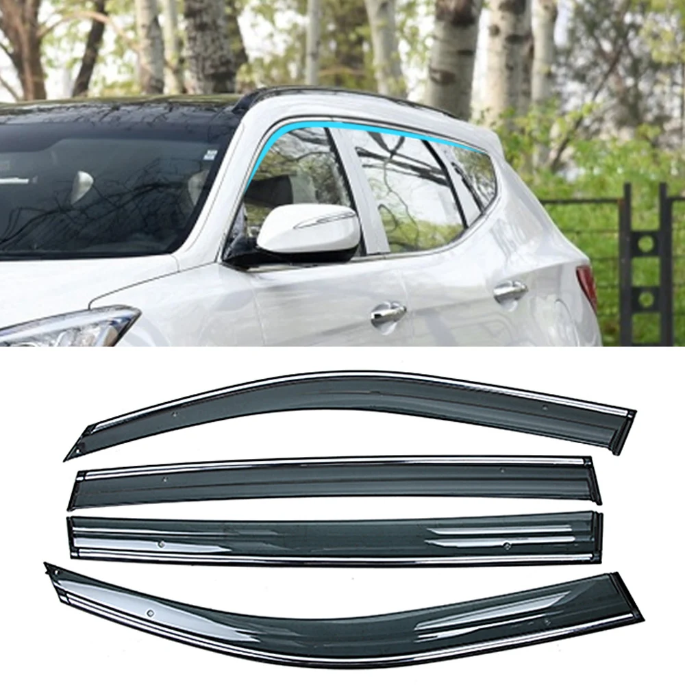 For HYUNDAI Tucson TL 2015 2016 2017 2018 2019 Car Window Sun Rain Shade Visor Shield Shelter Protector Cover Trim Frame Sticker