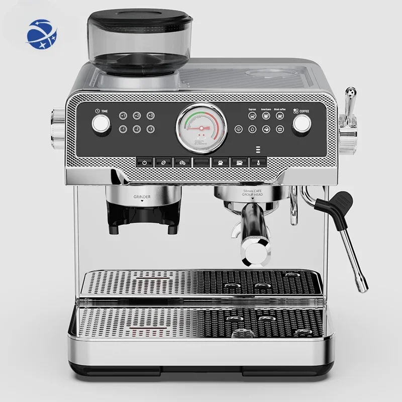 

YUNYI 2024 professional barista 15 19 20 bar large dual boiler espresso machine double boiler grinder programmable coffee maker