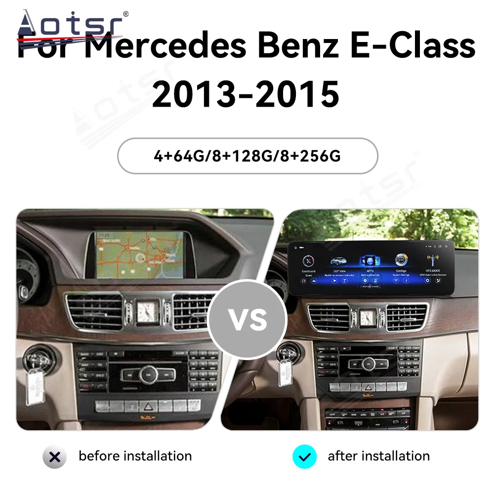 

14,9 дюймовый QLED экран автомобильное радио CarPlay Android 13,0 для Mercedes Benz E Class 2013-2015 мультимедийный плеер GPS Navi Head Unit