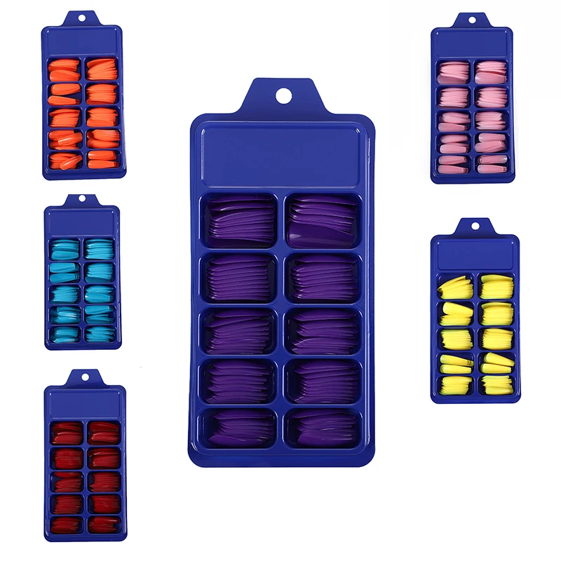 오래 지속되는 무광택 마감 발레리나 모양 매니큐어 익스텐션 도구, 쉬운 풀 커버 가짜 네일 팁, 캔디 컬러 네일 아트