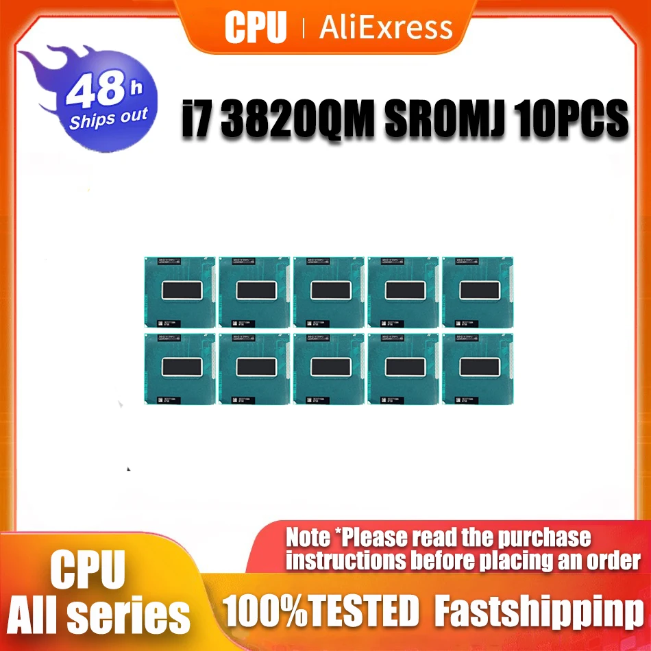 10PCS i7-3820QM i7 3820QM SR0MJ 2.7 GHz Quad-Core Eight-Thread CPU Processor 8M 45W Socket G2 / rPGA988B