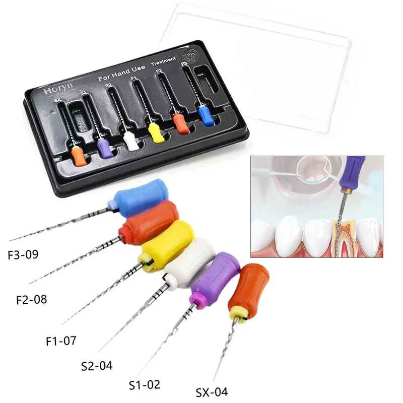 6pcs/1Box Dental Hand Use NITI Reamres Files Pro Super Rotary File 21mm/25mm SX-F3 Dentistry Root Canal Files Shaping Tools