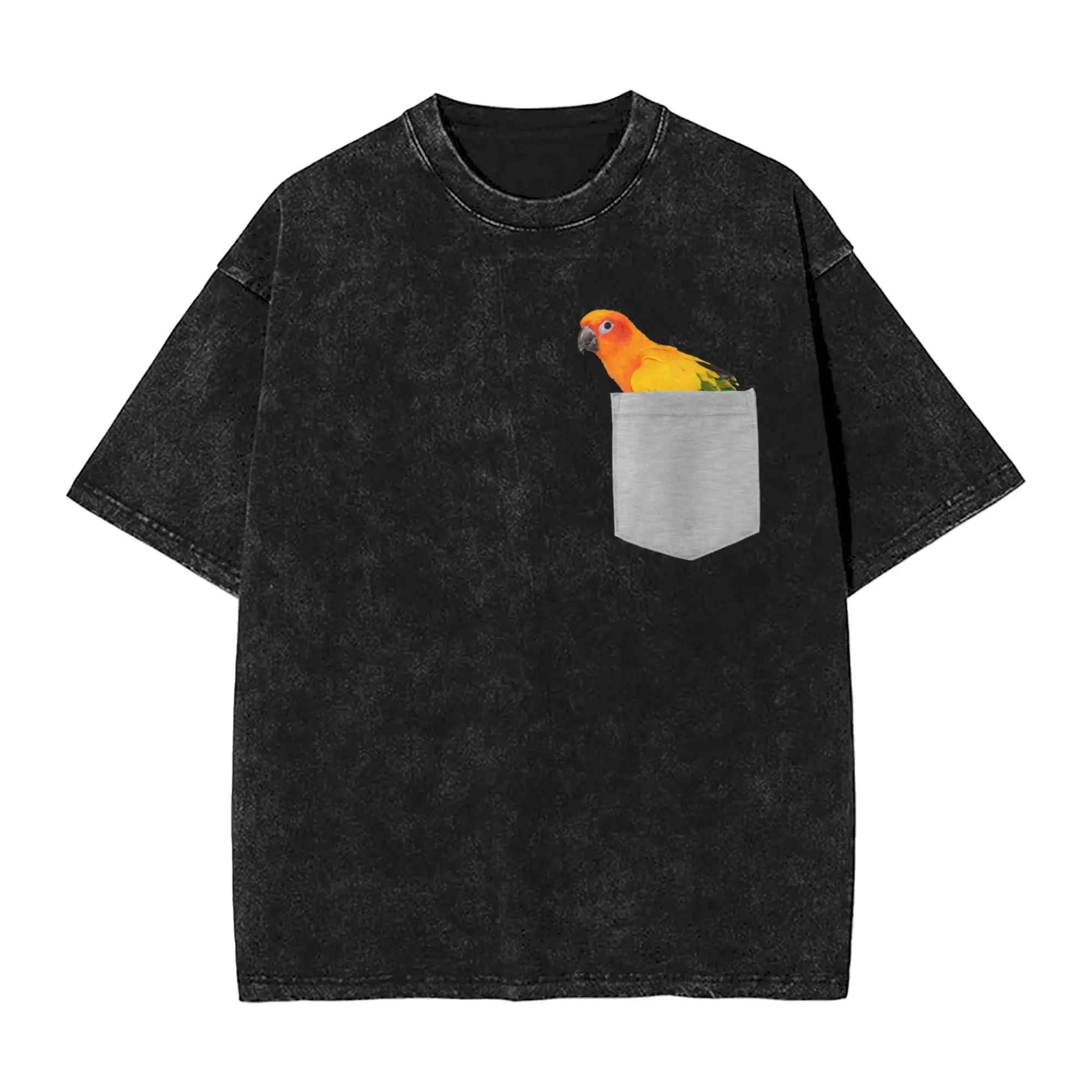 Men Animal in Your Pocket Sun Conure Parrot T Shirts Tops Summer Y2K Basic Short Sleeve T Shirt O Neck Popular Casual Tshirt