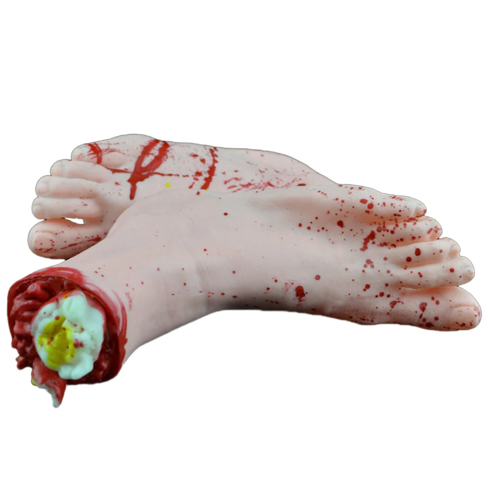 

4 pcs Chopped Human Parts Horror Props Broken Hand Foot For Halloween Party Prank Gory Body Parts Decor Scare Prop Novelty