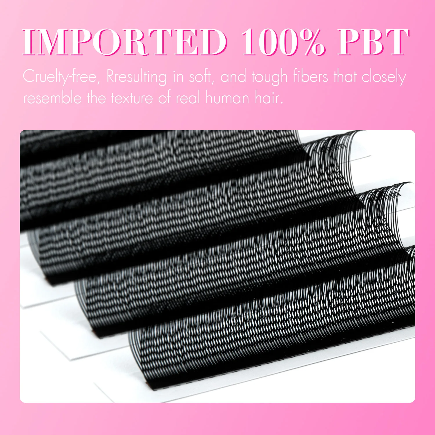 رموش PBT ممتازة على شكل حرف U بطبقة مزدوجة فائقة النعومة C D رموش طبيعية على شكل U YY للمكياج #6