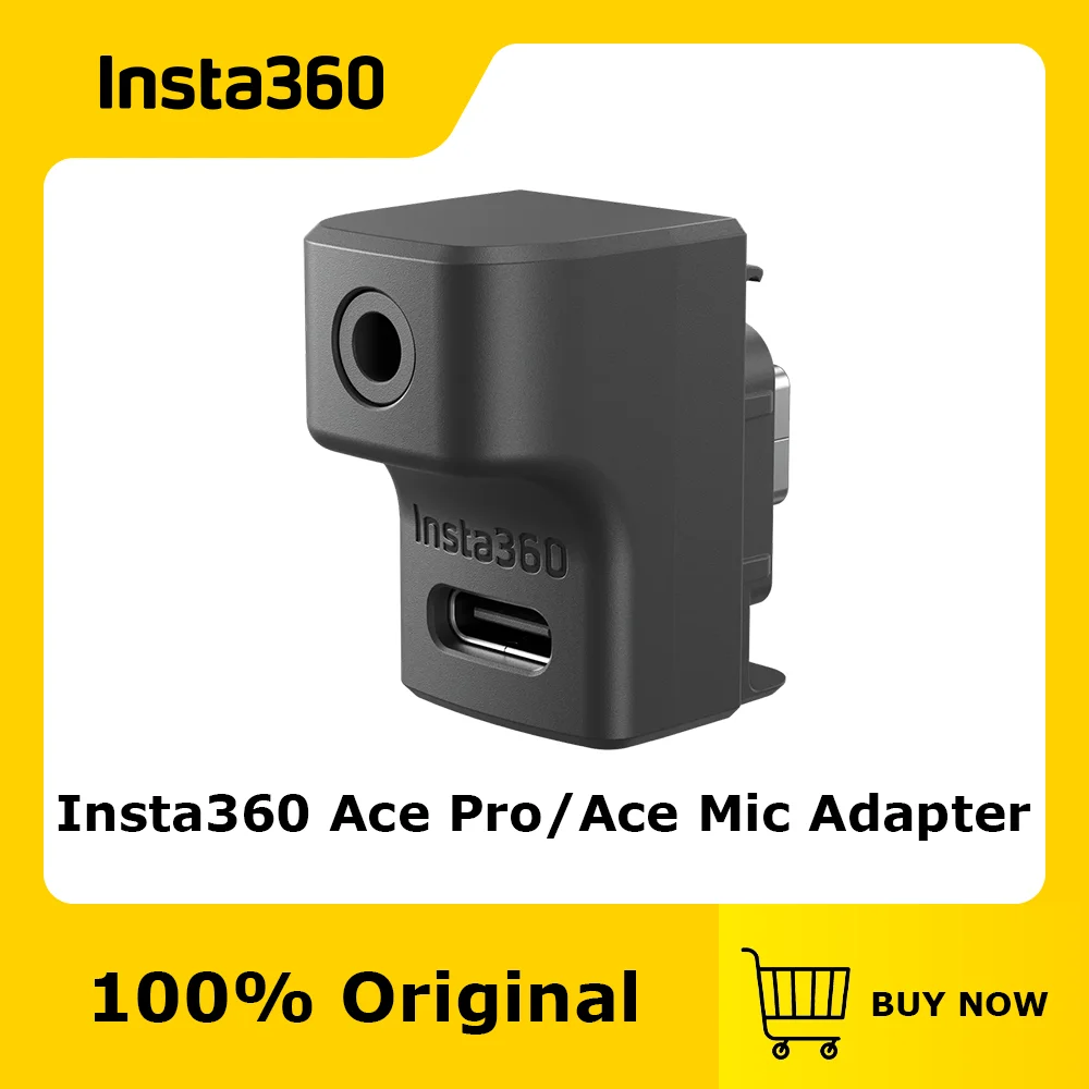 

Официальный и оригинальный адаптер для микрофона Insta360 Ace Pro/Insta360 Ace, аудио порты типа C и 3,5 мм