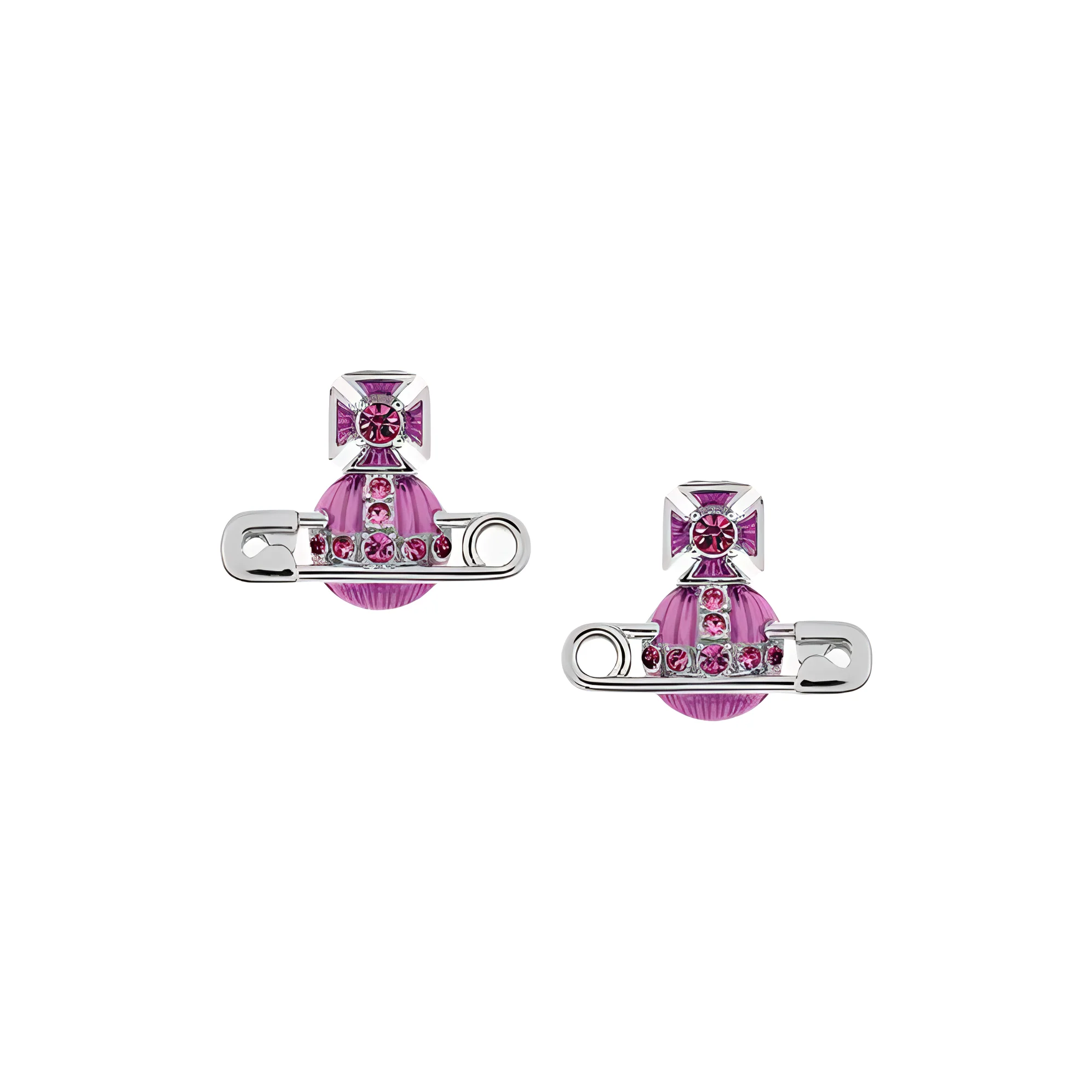 

Vivienne Westwood Brass, Crystal Earrings Women's Purple 6201033P02P448