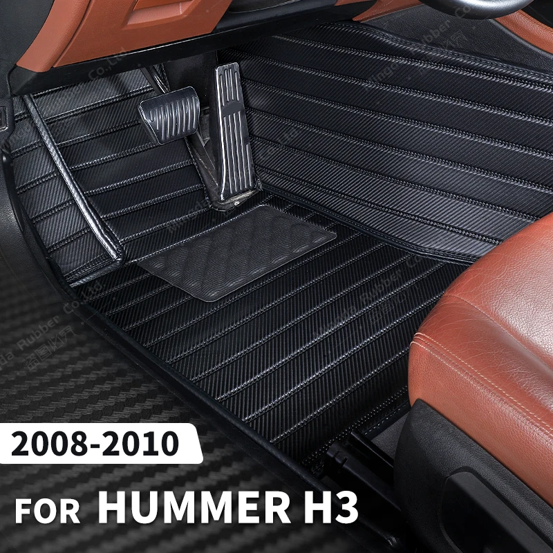 

Custom Carbon Fibre style Floor Mats For Hummer H3 2008 2009 2010 Foot Carpet Cover Automobile Interior Accessories