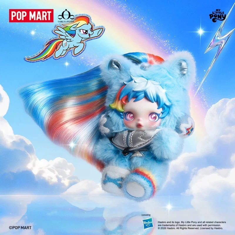 

POP MART SKULLPANDA x My Little Pony Collectible Plush Pendant Blind Box Anime Figure Keychain Toys