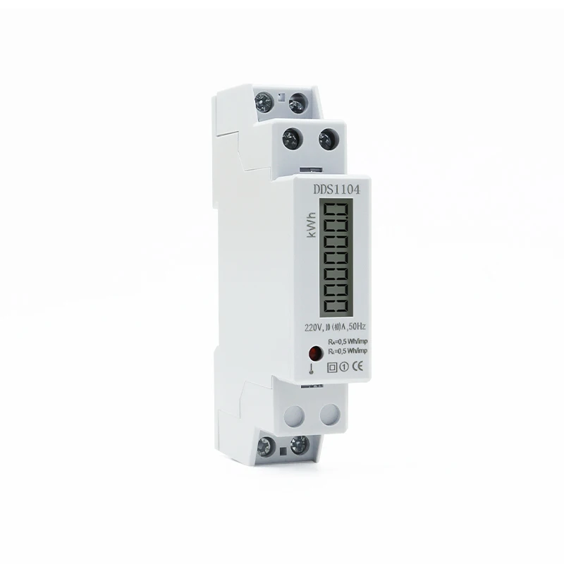 DDS1104 5(20)A 10(40)A Single Phase Energy Meter AC 220V 50Hz 1P2W LCD Digital Wattmeter Power Consumption kWh Meter