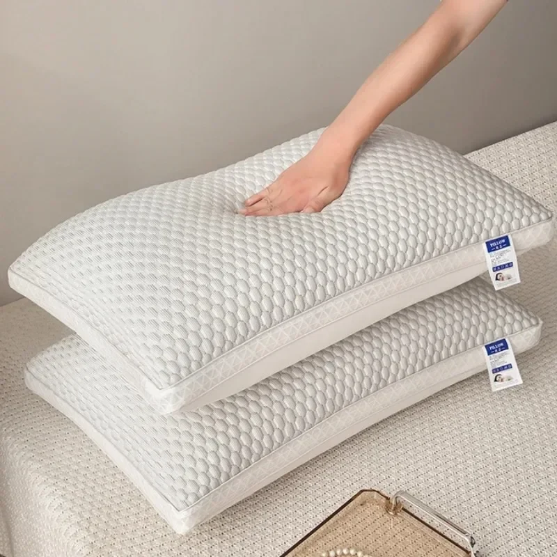 Summer Feather Silk Pillow Cool Doudou Ice Silk Pillow Breathable Mesh Edge Three-dimensional Pillow Core