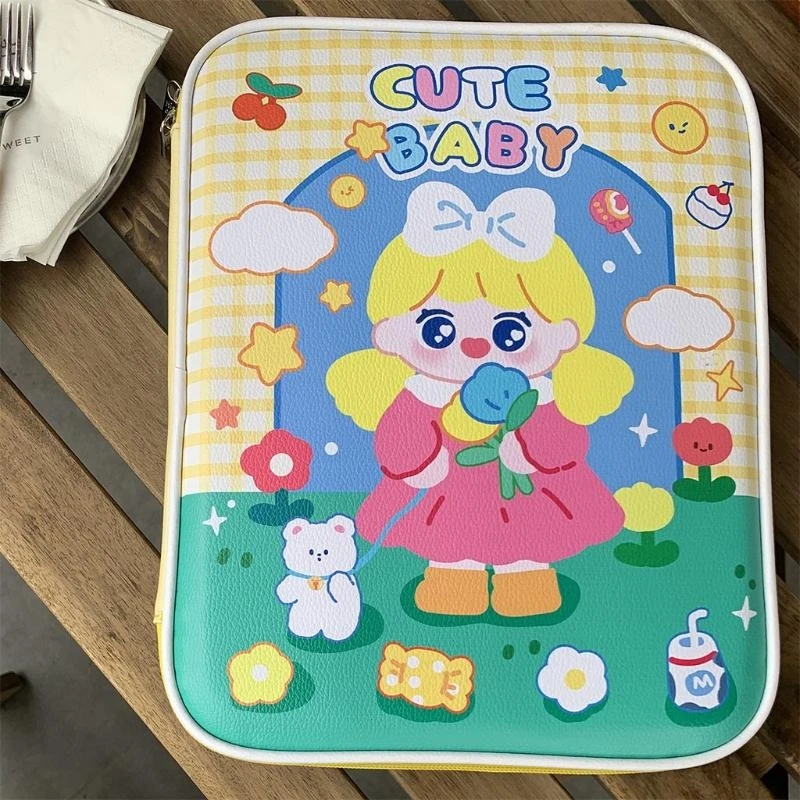 

A3PE Cartoon Laptop Faux Leather Sleeve Carrying for Case 9.7-11" Tablet Cover Zipper