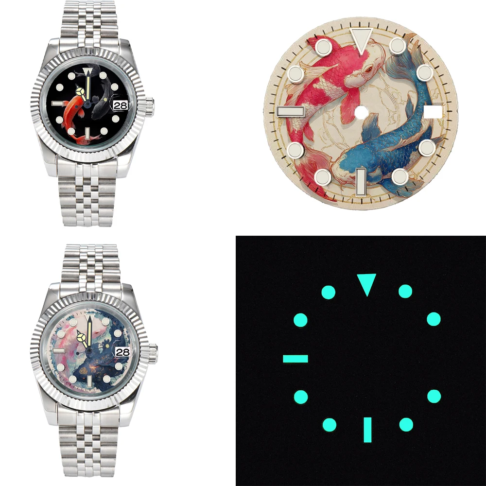 

watches nh35 custom 28.5mm dial NH35 dial creative color-printed series dial is suitable for NH35/36 movement watch accessories