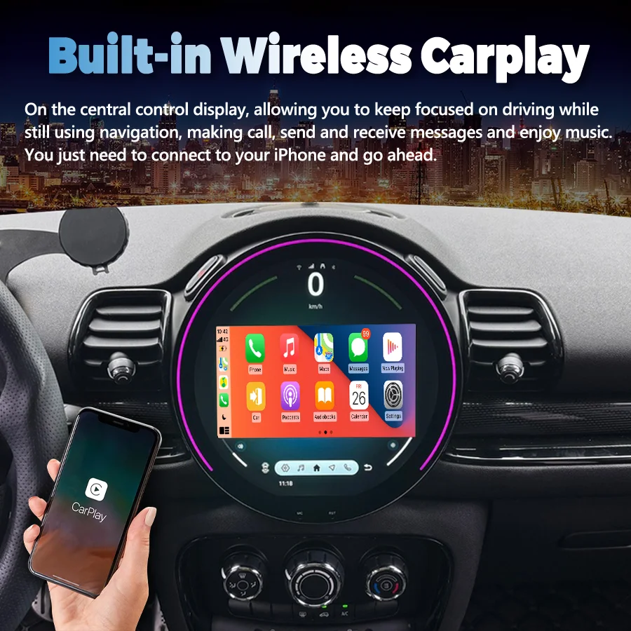 11.7Inch GPS Navi Multimedia Stereo Radio Player For BMW Mini F54 2016‑2023 Wireless CarPlay Android 15 4G Bluetooth Head Unit