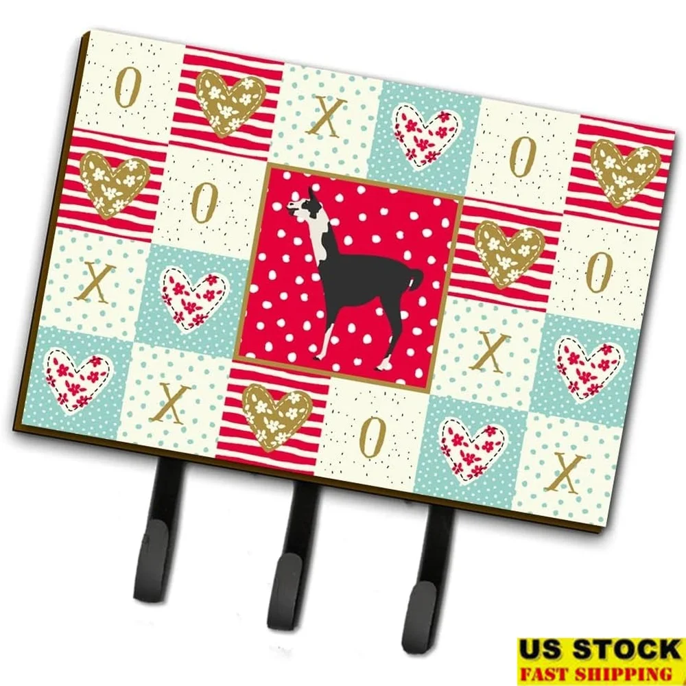 

Multicolor Llama Q' Ara Love Leash Key Holder Hooks Metal Wall Mount Compact Design Durable Hangers Home Organization