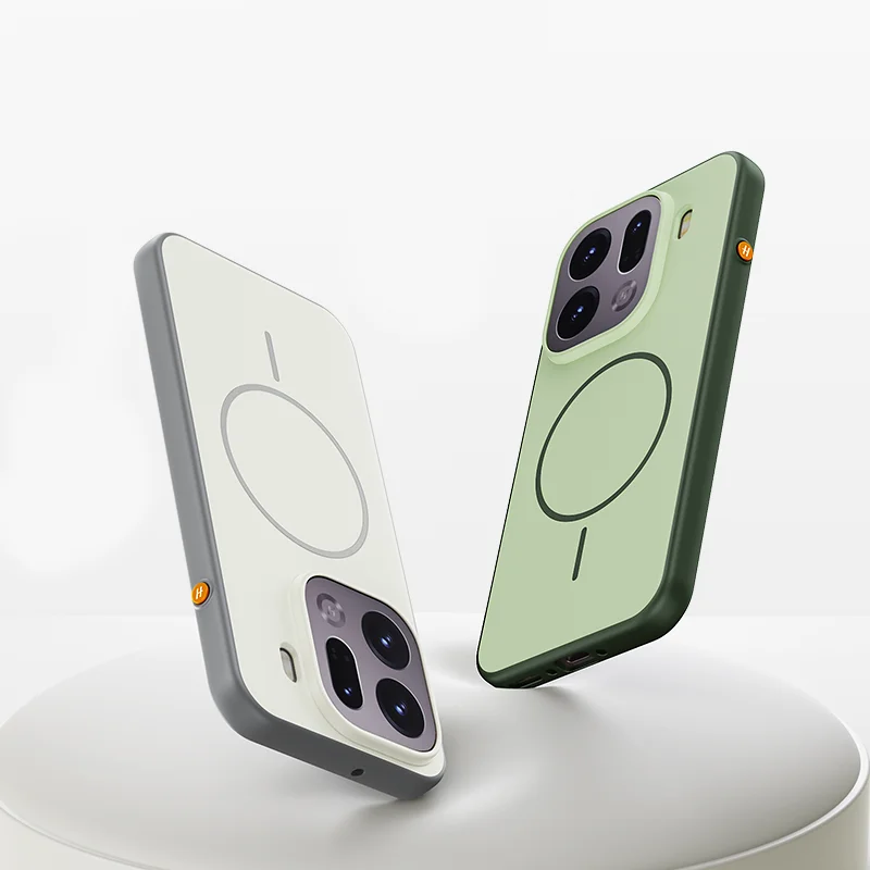 For OPPO Find X9 X9 Pro Case Magnetic Double Color Matte PC +TPU Skin Feel Back Cover with Metal Button for Find X 9