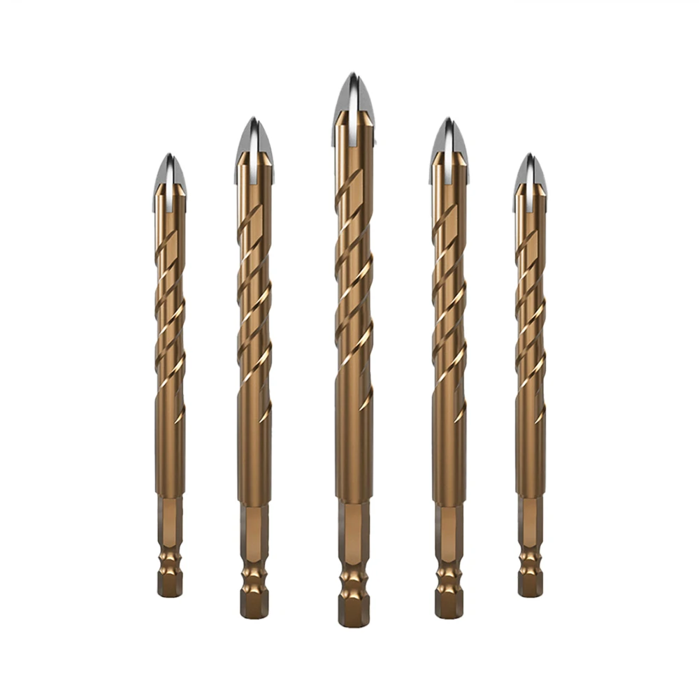 Tile Drilling Drill Bit Glass Cement Concrete Metal Marble Special High Hardness Four-Edged Alloy Drill Bit Dry Drilling 5-10mm