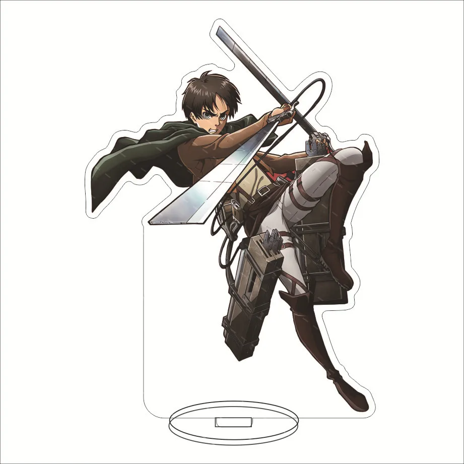 Anime Attack on Titan AOT Figure Stand Levi Eren Character Statues Collectible Models Desktop Decoration Display Standing Sign