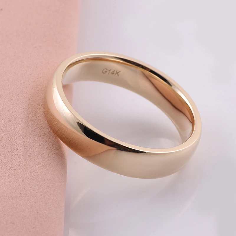 Provence Minimalist Ring for Men 14K18K Solid Gold Plain band Trendy Simple  Classic Shiny Ring Wedding Band Personalized Custom