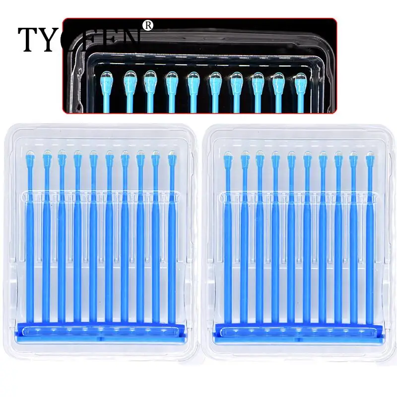 20pcs/box Dental Applicator Sticks Adhesive Tip for Tooth Crown Porcelain Veneer Disposable Dental Materials Brush Applicator