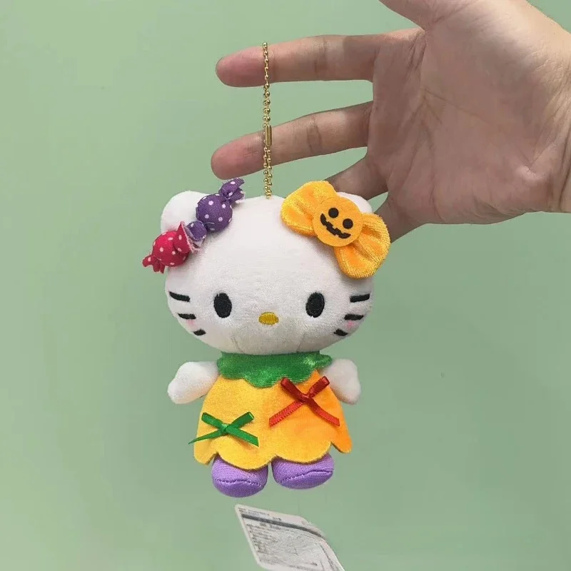 2024 New Cute Sanrio Halloween Pumpkin Hello Kitty Cinnamoroll Pochacco Cute Plush Doll Pendant Ornament Children’s BirthdayGift