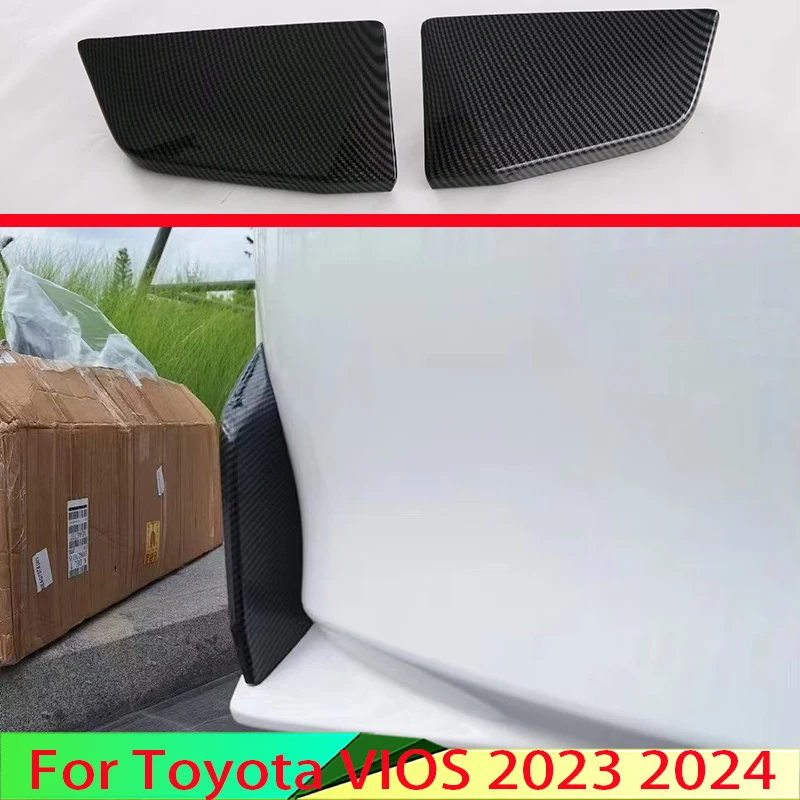 For Toyota VIOS 2023 2024 Carbon Fiber Style Rear Reflector Fog Light Lamp Cover Trim Bezel Frame Styling Garnish