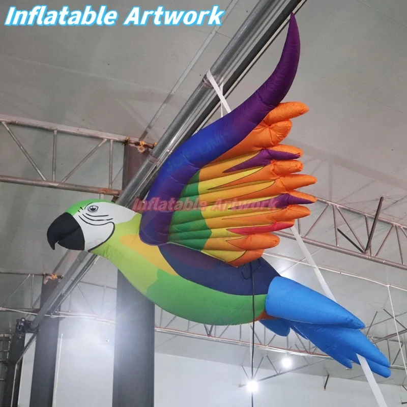 Custom Made 3 Meters Length Hanging Large Inflatable Parrot for Scream Party Decorations Toys