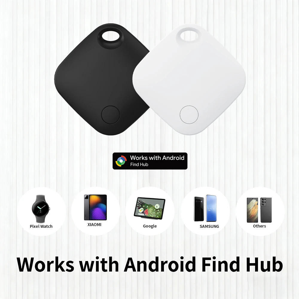 Android Smart Tag for Google Find Hub 90dB Loud Sound Replaceable Battery Bluetooth Anti-Loss Pet Tracker for Keys Bag Wallet