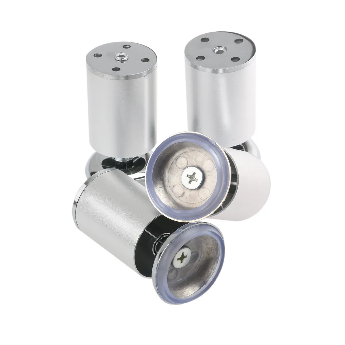 4Pcs Furniture Legs Stainless Steel Adjustable Round Silver Hard Durable for Kitchen Cabinets Shelves Stainless Furniture Legs