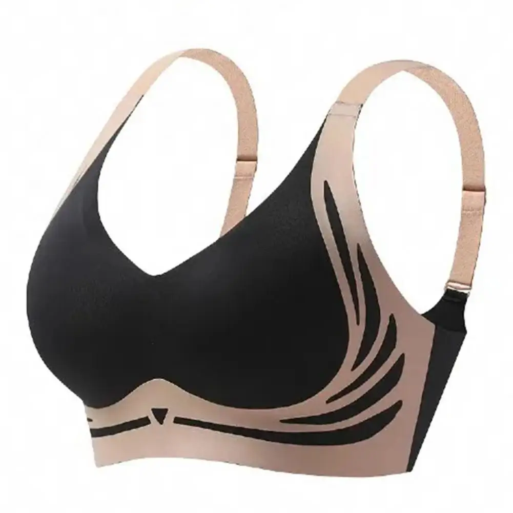 Push-up Bra Ultimate Support Comfort Wireless Shockproof Sports Bra With Elastic Shoulder Straps Breathable 3d Cup For Women's