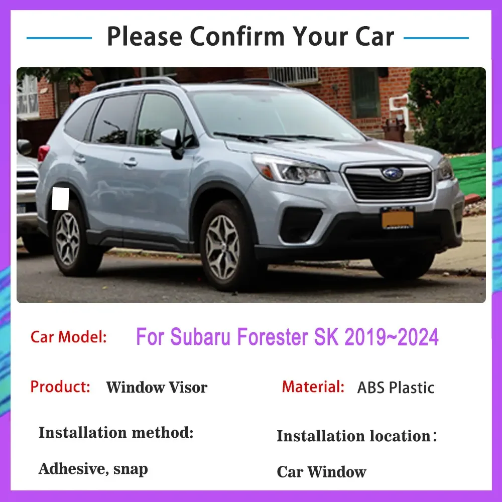 For Subaru Forester SK 2019~2024 Rain Sunshade Window Visor Windshield Deflectors Protective Side Window Accessories Vent visor