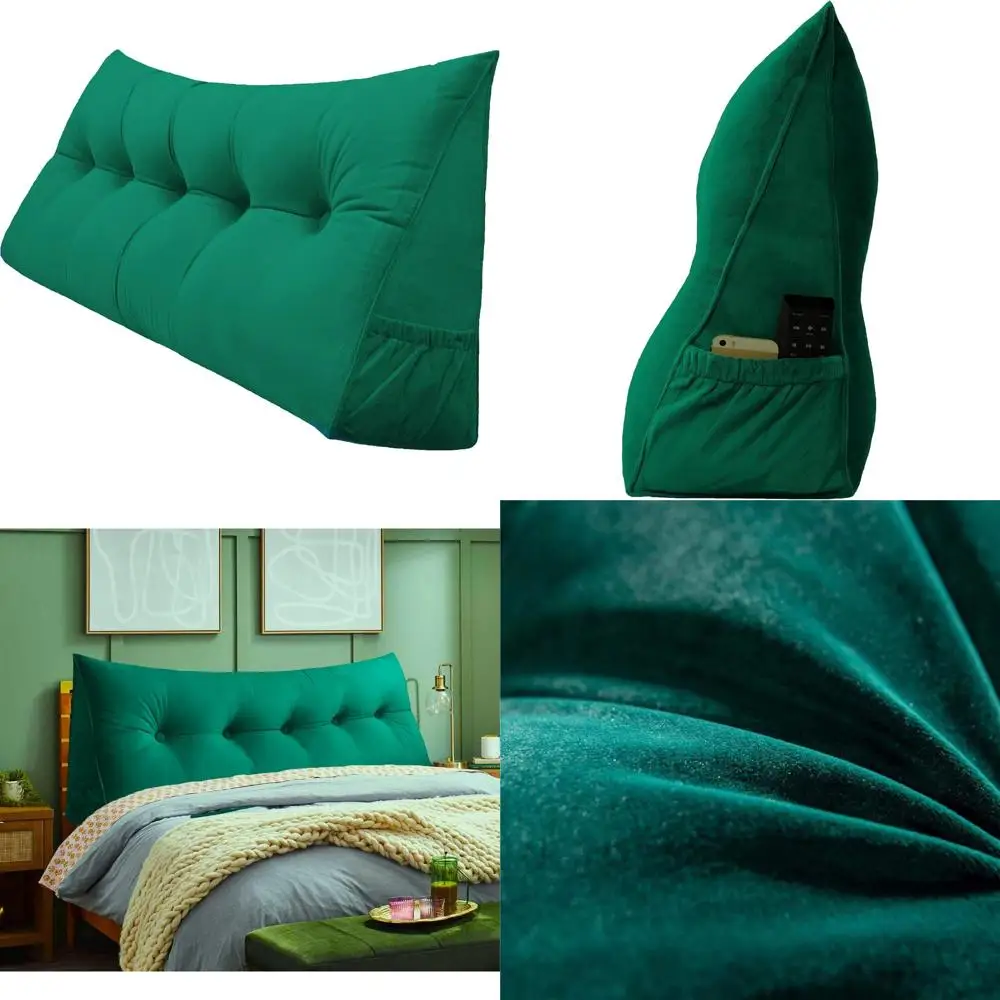 

Большая треугольная подушка для чтения в кровати и подголовник со съемным чехлом, клиновая подушка с боковой опорой для улучшенного комфорта