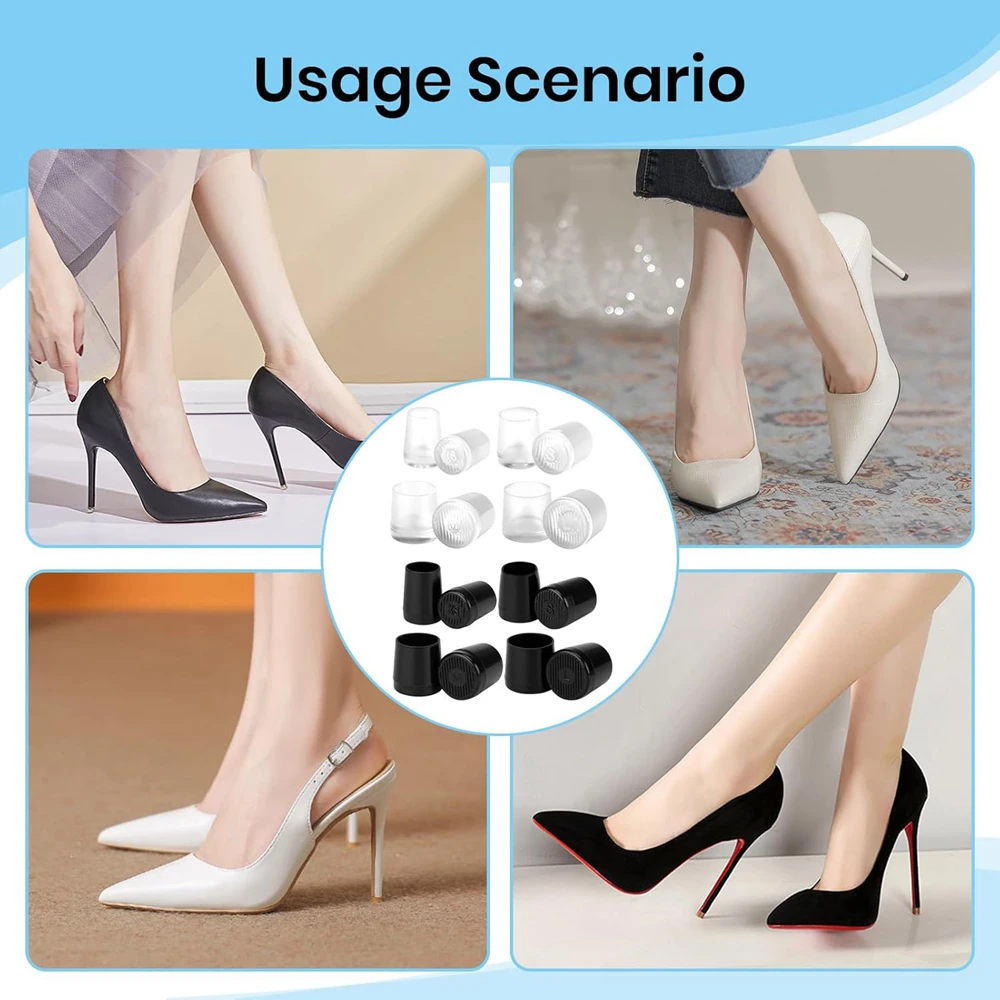 40 Pairs High Heel Replacement Protectors Repair Worn Heel Tips Heels Protection Slip Shoes caps for Wedding and Outdoor Events