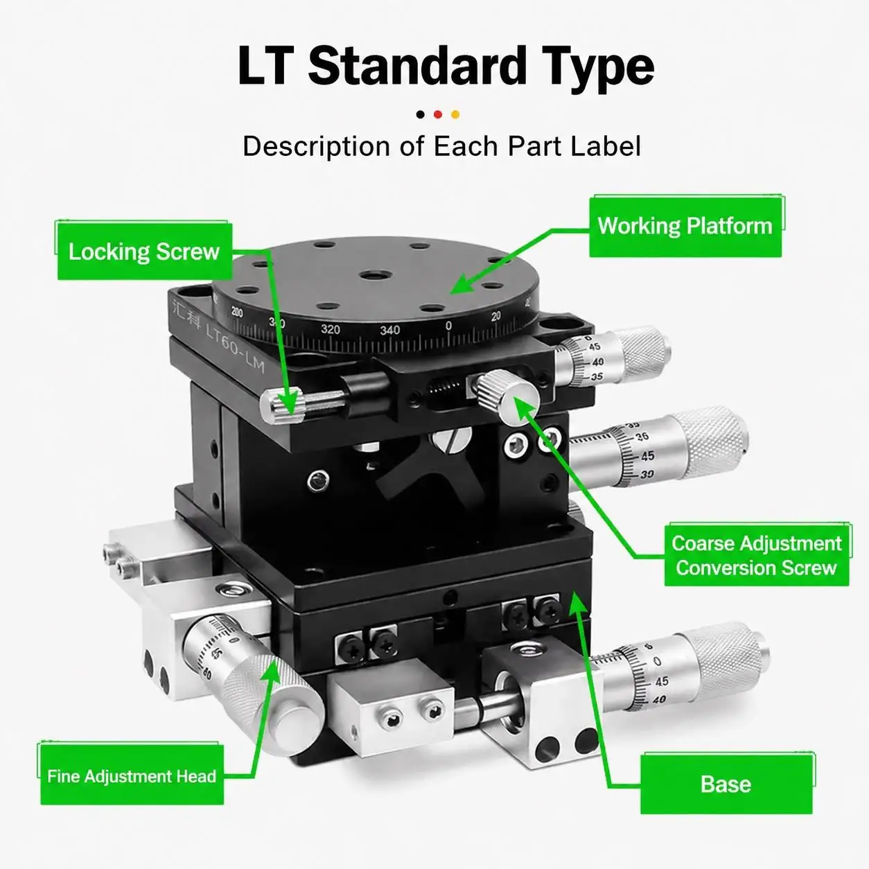 XYZR 4 Axis Sliding Table LT/LTP 40 60 80 90 125 Manual Precision Optical Sliding Displacement Linear Platform Stage Fine Tuning