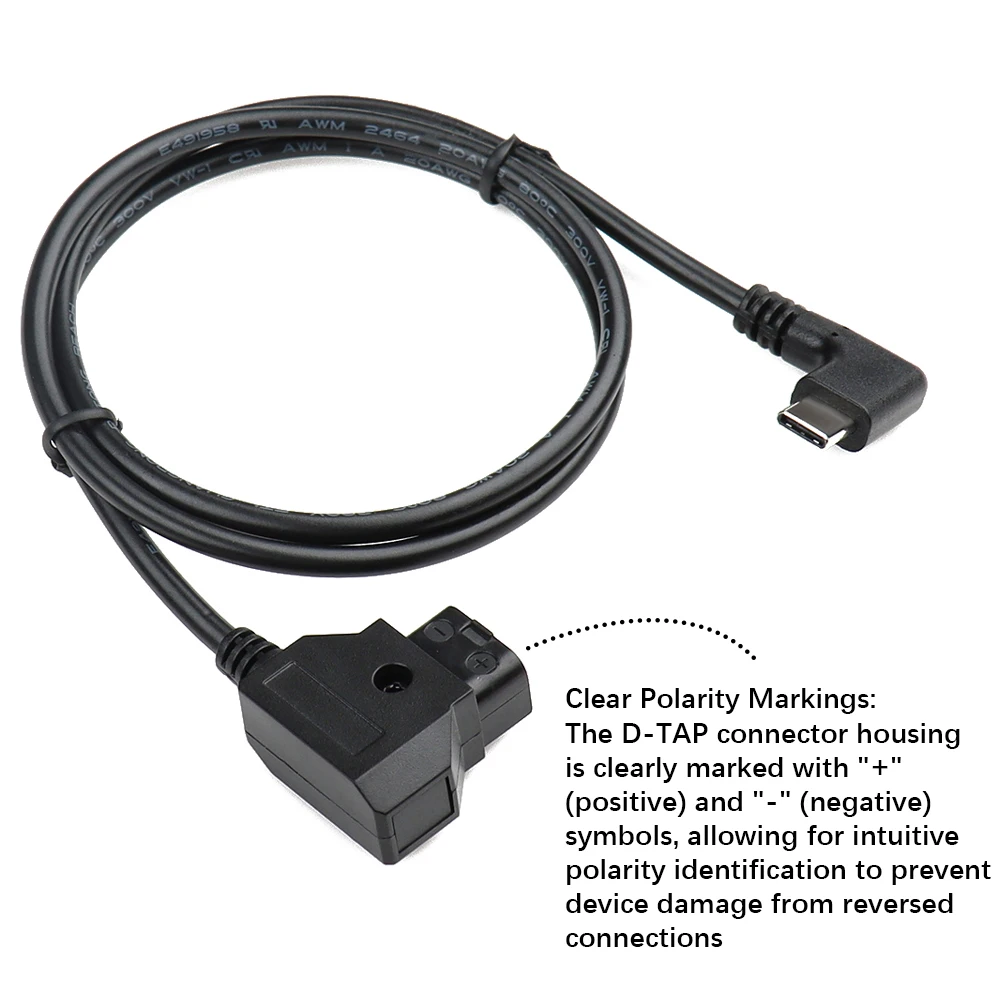 【LANO】D-TAP to Type-C Power Cable D Tap Input to USB C Output Charging Wire Line for Tilta Nucleus Nano II DJI Focus Pro Motor