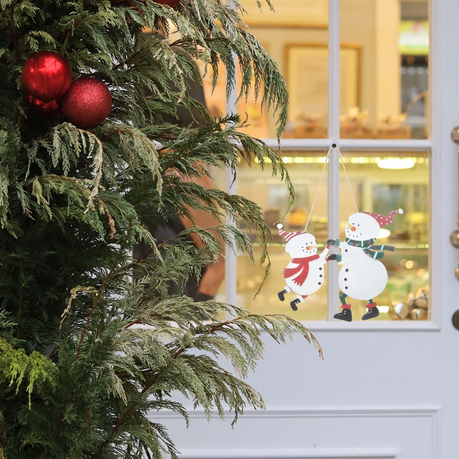 

Merry Christmas Wooden Door Sign Hanging Plaque Xmas Snowman Front Door Decor Holiday Ornament Merry Christmas Sign