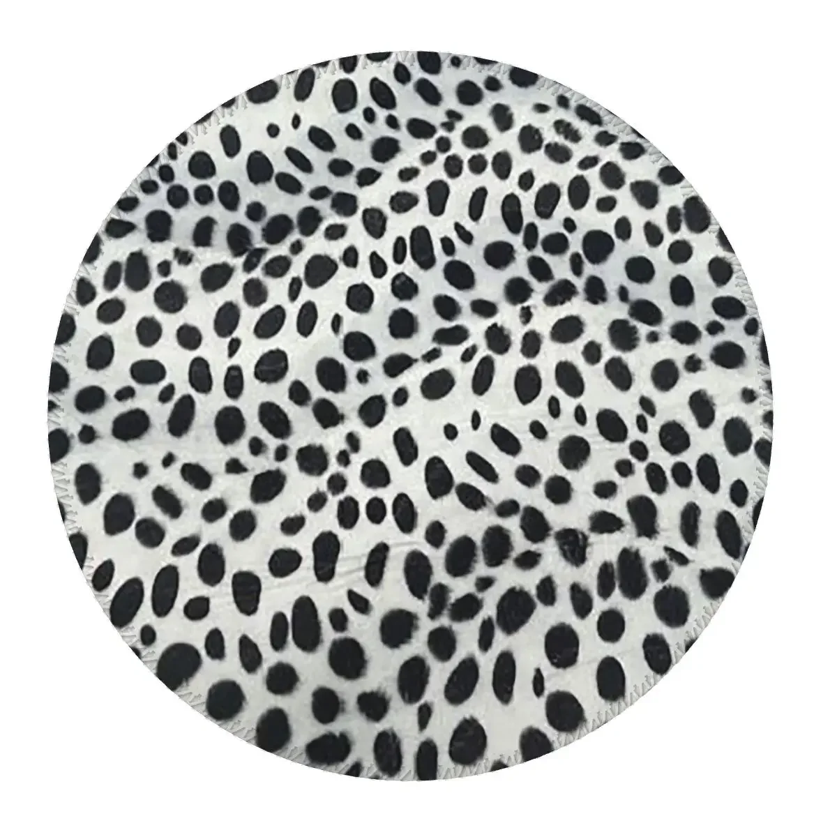 Dalmatian Dog Texture Round Mouse Pad Computer Keyboard Mouse Mat Gaming Laptop Desk Mat Office Table Mats