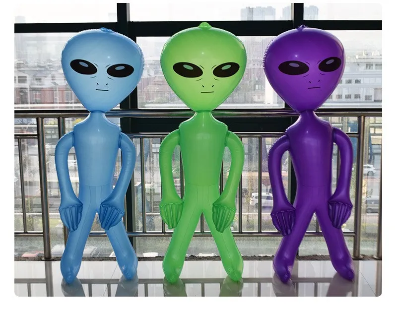 90cm Inflatable Toys Alien Inflates Inflatable Alien Inflate Toy For Party Decorations Birthday Halloween Alien Theme Party