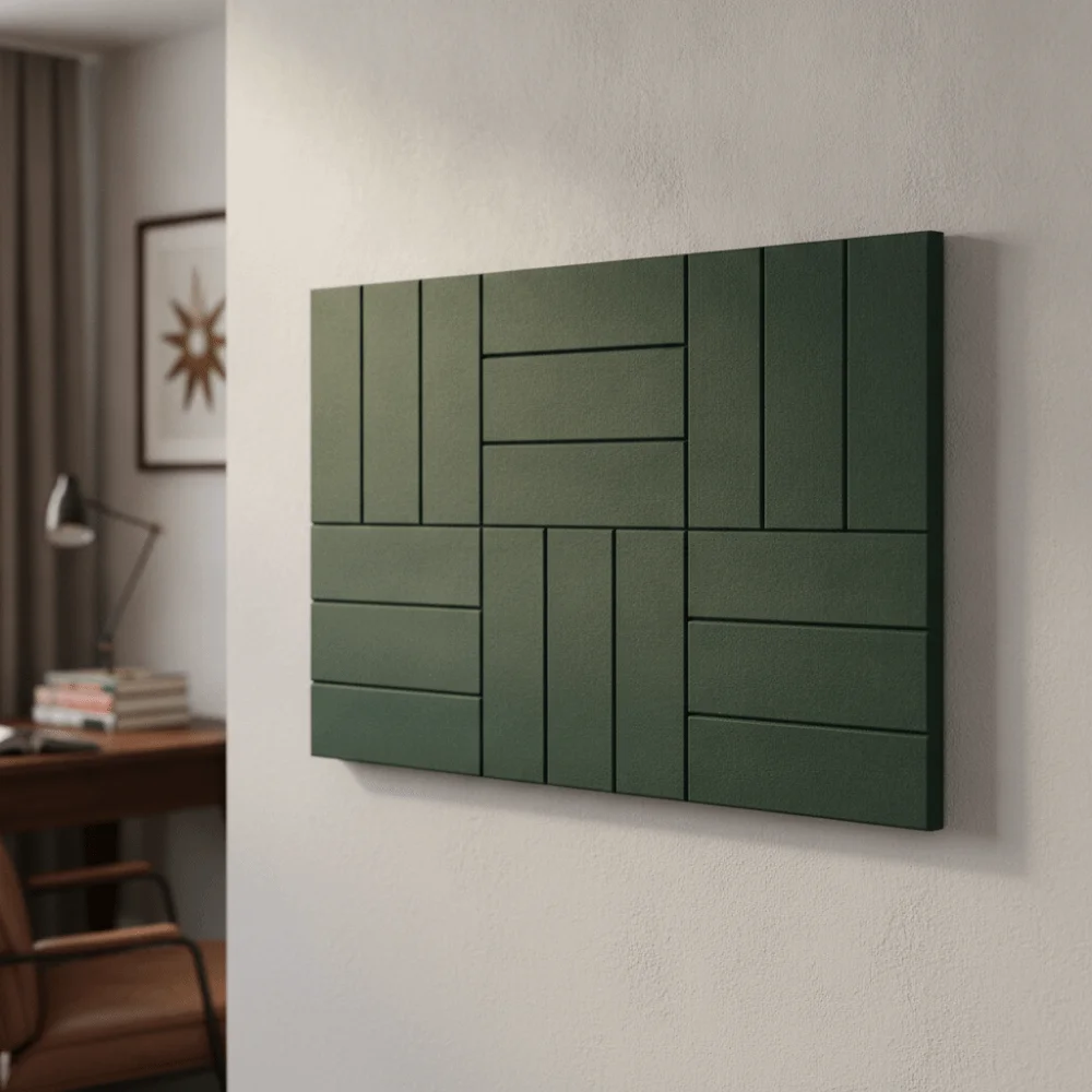 12PCS Sound-Absorbing Felt Bulletin Boards Self-Adhesive Square Felt Acoustic Panels Eco-friendly Stripe Photo Display Board