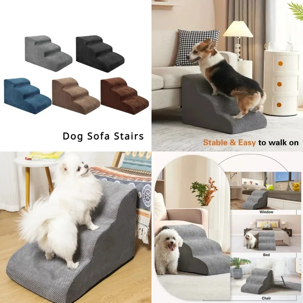 

Anti Slip Small Pet Ladder for Bedding - Pet Supplies for Dogs and Cats - Stairs Steps for Easy Sofa Access - Ramp for Pets - Ta