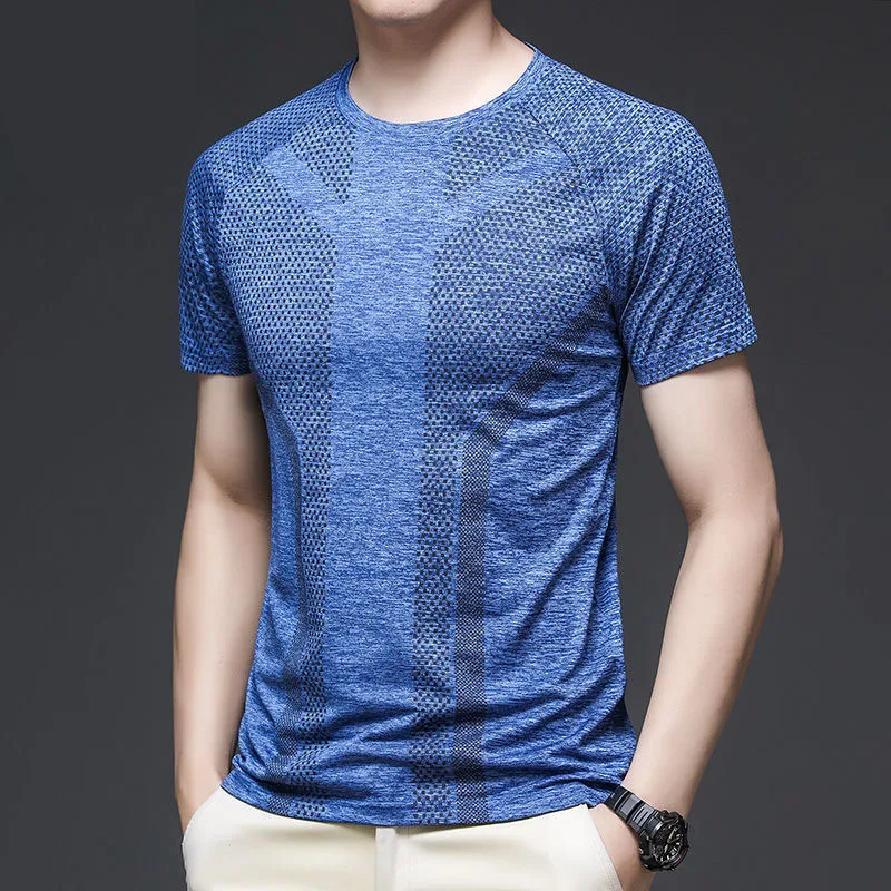 Summer Men Quick-drying T-Shirt Outdoor Fitness Sport Tee Streetwear Fashion Casual Male Jersey Short Sleeve Pullover Basic Tops