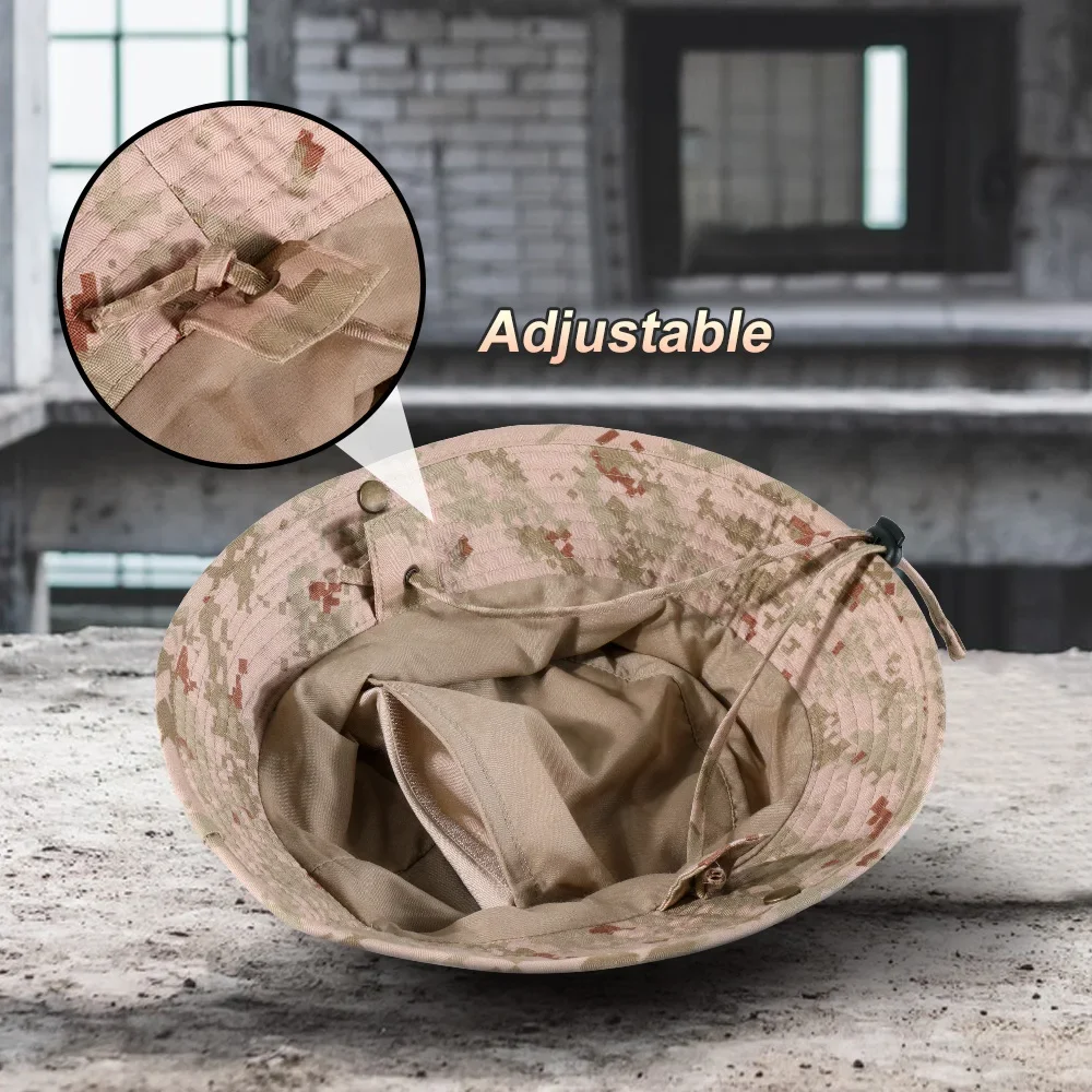 Foldable Bucket Hats Tactical Panama Hats Outdoor Hiking Hunting Fishing Caps Camouflage Boonie Hat Summer Fisherman Sun Caps