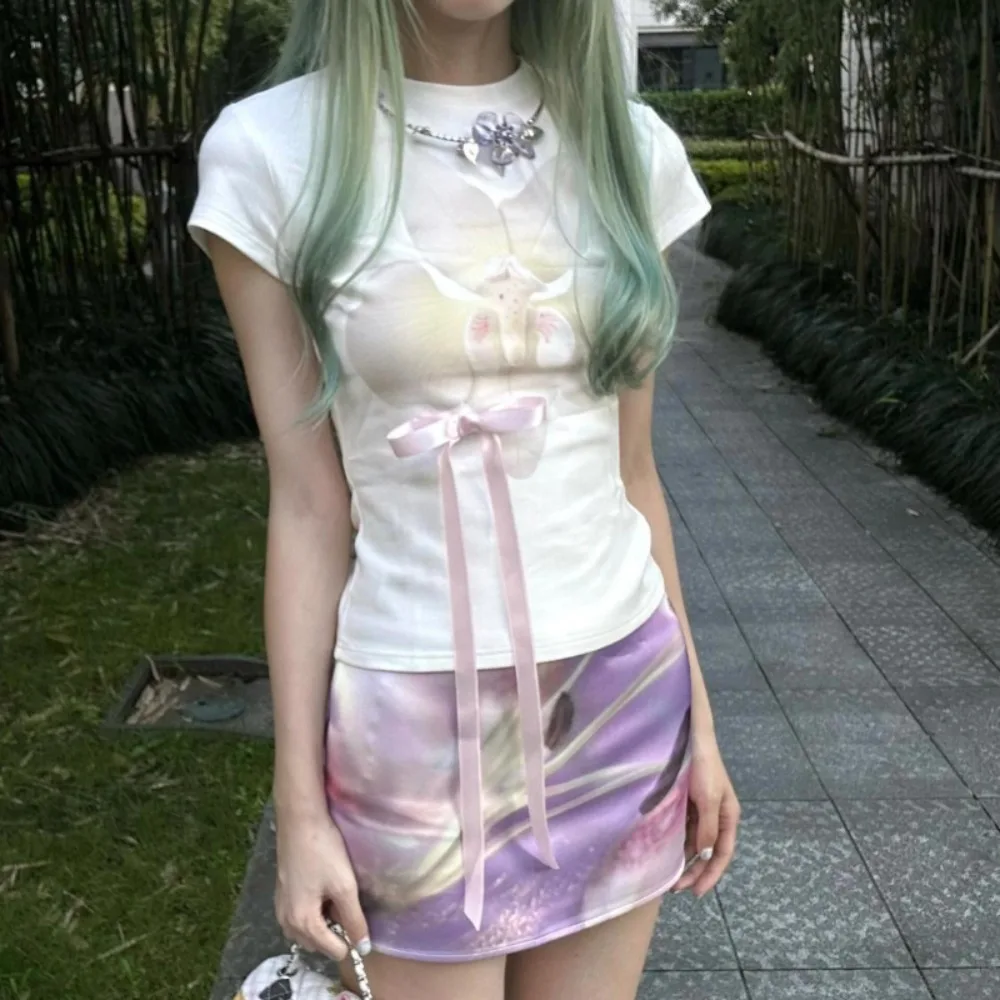 

Spice Girls American Harajuku принт Ropa Mujer с коротким рукавом тонкий бант Y2k уличная рубашка женская универсальная футболка меньшинств